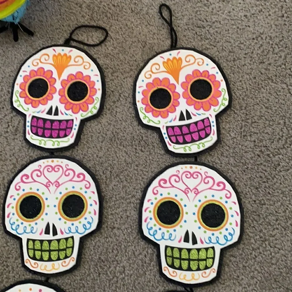 Halloween Decor Bundle Sugar Skull Wall Signs and Skull Bird! All NEW items